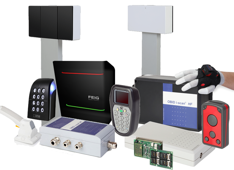 A selection of Electro-Com RFID readers and identification equipment